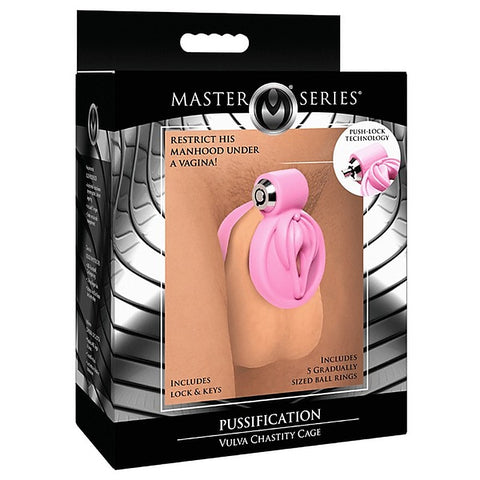 Master Series Pussification Vulva Male Chastity Cage - Male Chastity