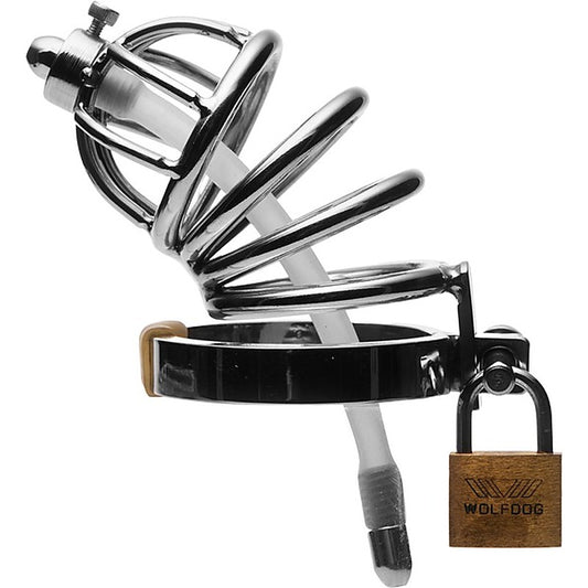 Master Series Stainless Steel Chastity Cage by XR Brands - Male Chastity