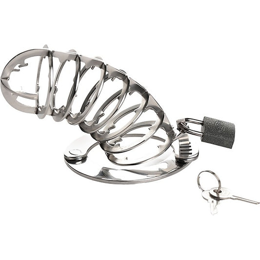Master Series Stainless Steel Spiked Men's Chastity Cage - Male Chastity