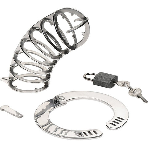 Master Series Stainless Steel Spiked Men's Chastity Cage - Male Chastity