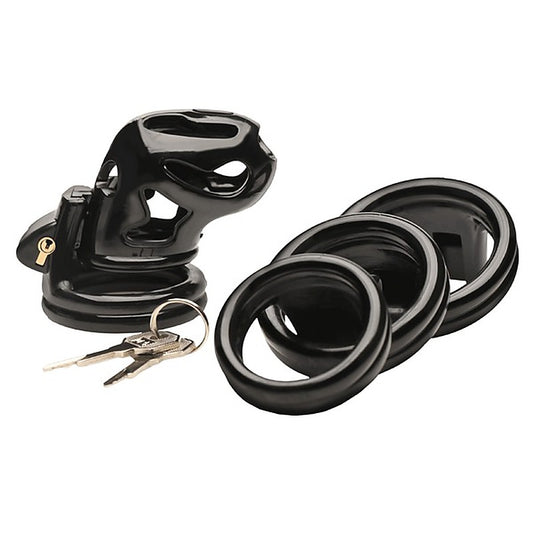 Master Series Hard Stop Double Ring Men's Chastity Cage - Male Chastity