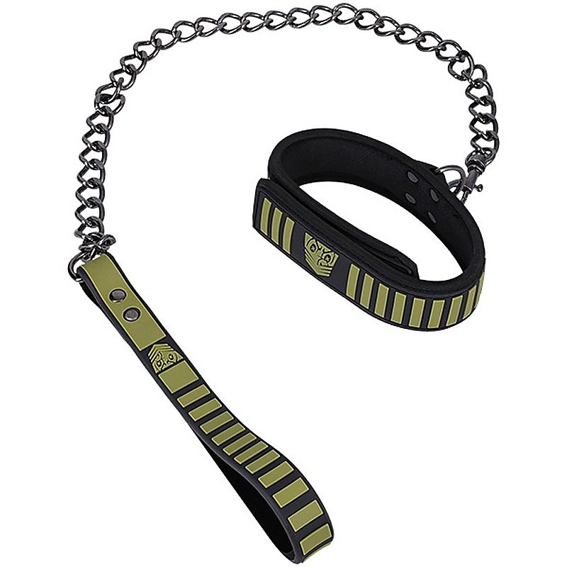 Fort Troff Tactical Bondage Collar & Leash by Doc Johnson - Collars and Leads