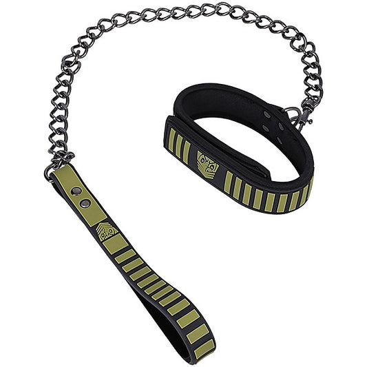 Fort Troff Tactical Bondage Collar & Leash by Doc Johnson - Collars and Leads