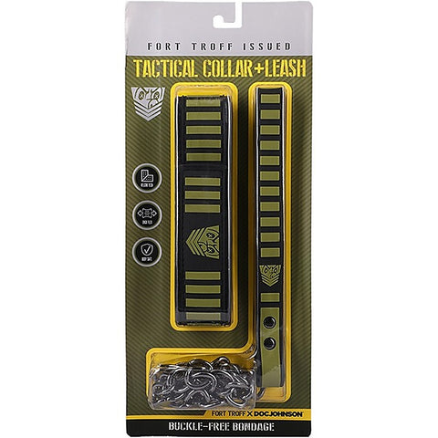 Fort Troff Tactical Bondage Collar & Leash by Doc Johnson - Collars and Leads