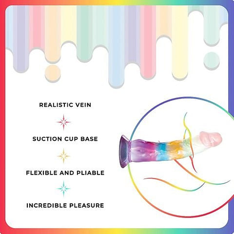 Excellent Power Jellido Multi Coloured Suction Cup Dildo - Realistic Dildos