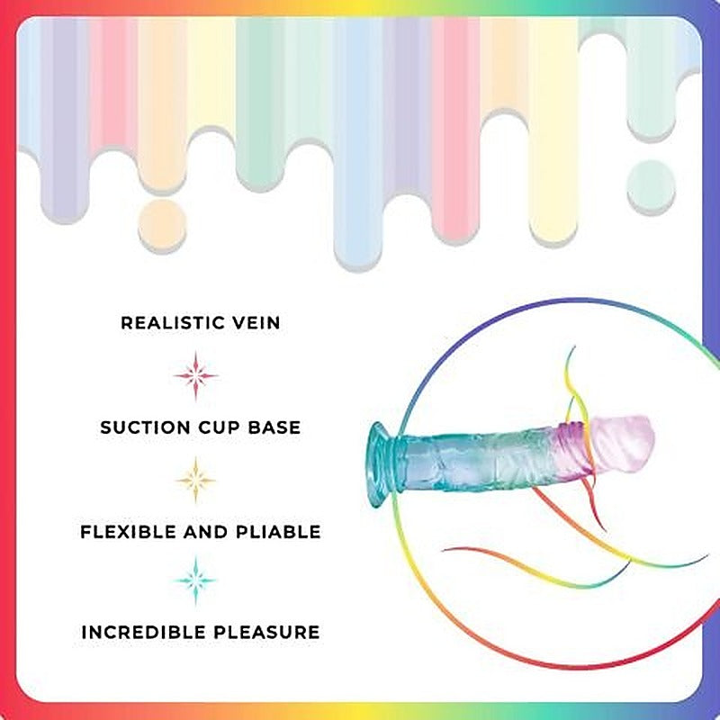 Excellent Power Jellido Clear Coloured 18 cm Realistic Dildo - Realistic Dildos