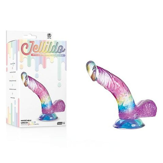 Excellent Power Jellido Clear Coloured 14 cm Curved Dildo - Realistic Dildos