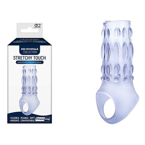 NANMA Corporation Excellent Power Ice Crystals Stretchy Touch Tickler Penis Sleeve Clear - Penis Sleeves and Extenders