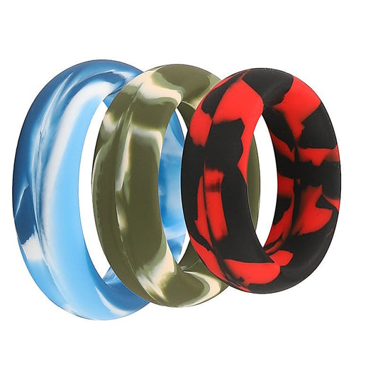 Mixed Color Men's Stretchy Silicone Penis Ring Set - Stretchy Cock Rings