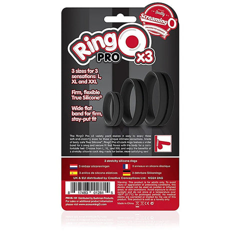 RingO Pro X3 Super Stretchy Cock Rings Set by Screaming O - Stretchy Cock Rings