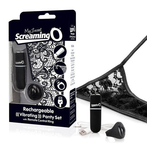 Screaming O My Secret Charged Remote Control Panty Vibrator Black Ring Remote - Remote Control Vibrators