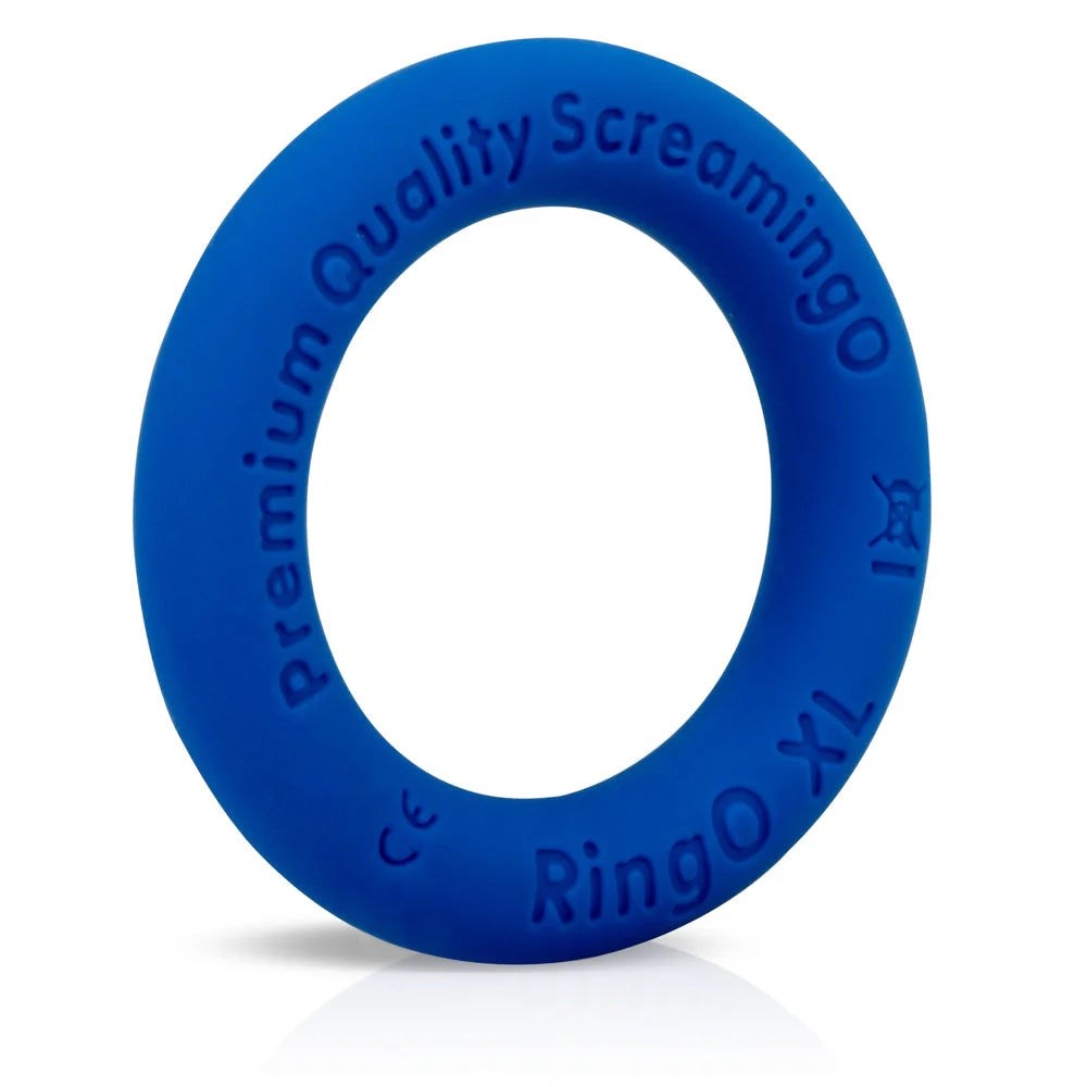 Screaming O RingO Ritz XL Stretchy Male Cock Ring with Premium Silicone - Blue - Stretchy Cock Rings