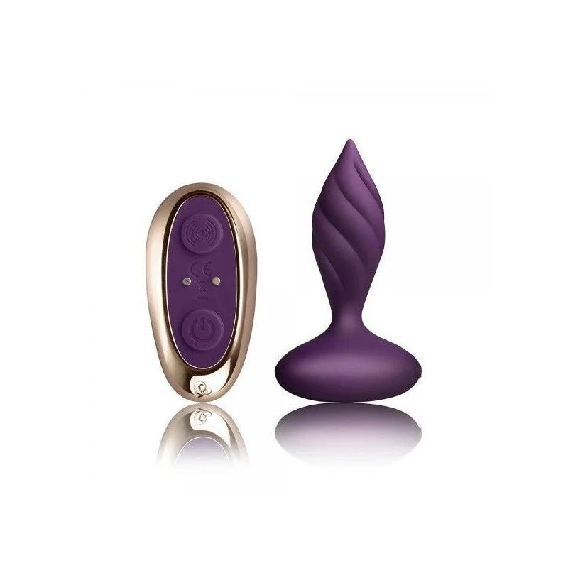 Rocks Off Petite Sensations Desire Remote Control Butt Plug Purple Vibrator - Butt Plugs