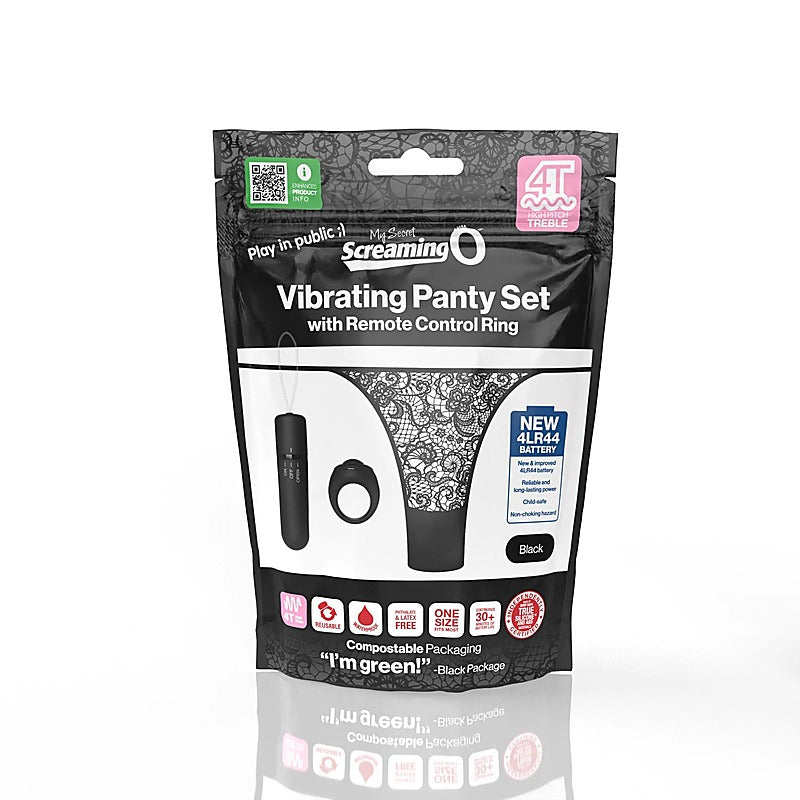 Screaming O My Secret 4T Panty Vibrator Black Remote Controlled - Remote Control Vibrators