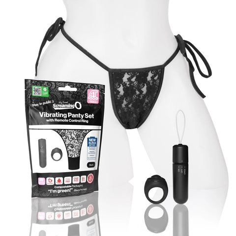 Screaming O My Secret 4T Panty Vibrator Black Remote Controlled - Remote Control Vibrators
