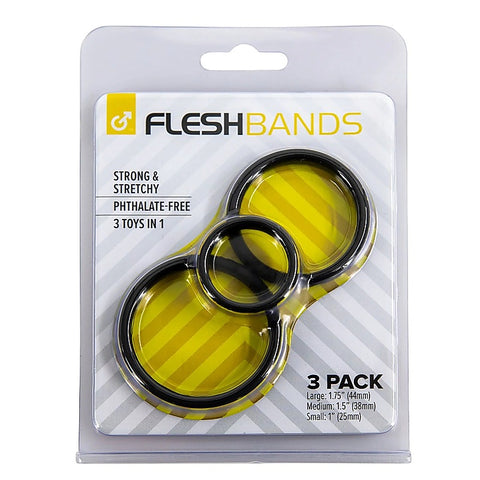 FleshBands 3 Pack Super Stretchy Cock Ring by Fleshlight - Cock Ring Sets