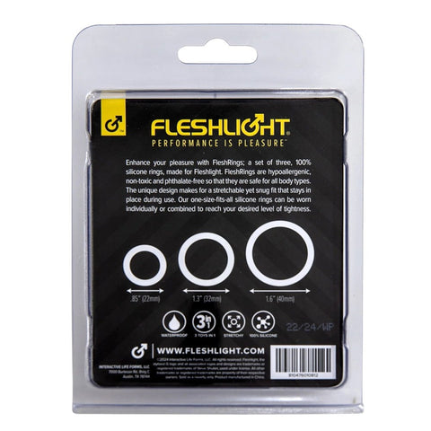 Fleshlight FleshBands 3 Pack Super Stretchy Cock Ring Premium Silicone Set - Cock Ring Sets