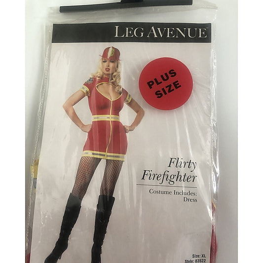 Sexy Red Firefighter Halloween Costume Romper by Leg Avenue - Fancy Dress Ups