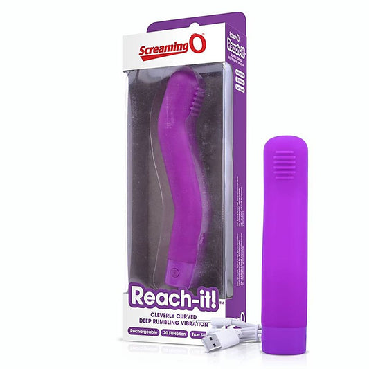 Charged Reach-it Rechargeable Curved Vibrator by Screaming O - G-Spot Vibrators