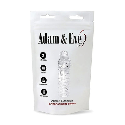 Adam & Eve Adams Penis Extension Sleeve Clear Penis Extender - Penis Sleeves and Extenders