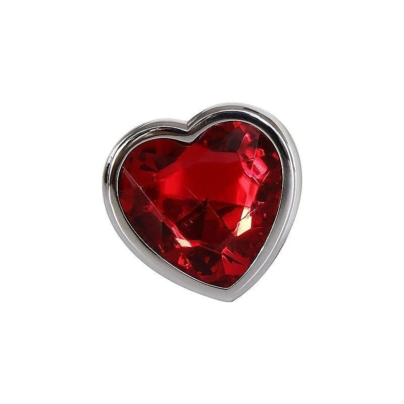 Metallic Gen Butt Plug with Heart Gem Base by Adam & Eve - Butt Plugs