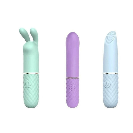 TRIPLE PLEASURES Coloured USB Rechargeable Bullet Vibrators - Bullet Vibrators