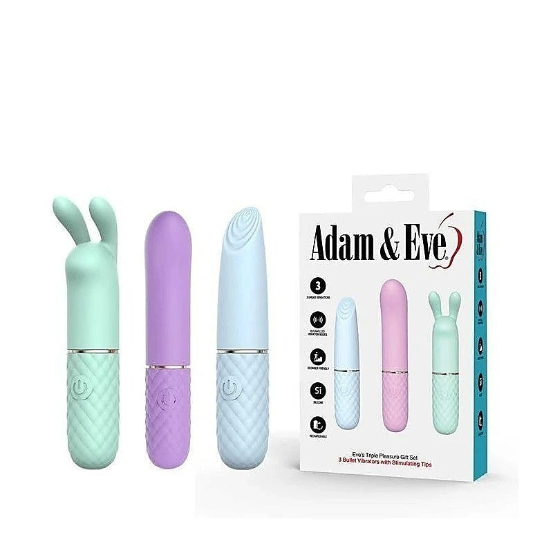 TRIPLE PLEASURES Coloured USB Rechargeable Bullet Vibrators - Bullet Vibrators
