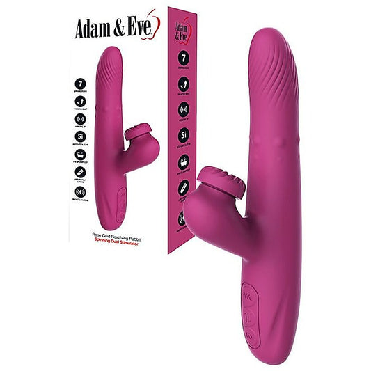 ROSE GOLD REVOLVING Spinning and Thrusting Rabbit Vibrator - Rabbit Vibrators