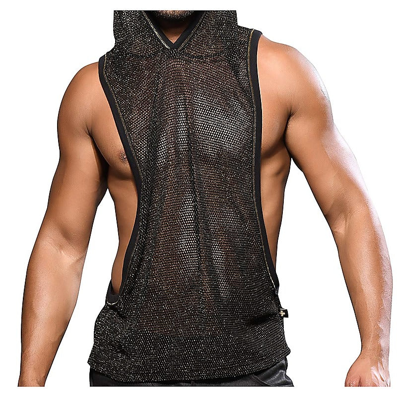 Golden Mesh Mens Gym Hoodie by Andrew Christian - His Fetish