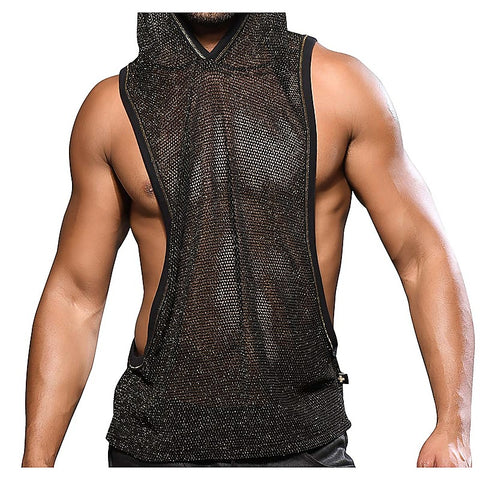 Golden Mesh Mens Gym Hoodie by Andrew Christian - His Fetish