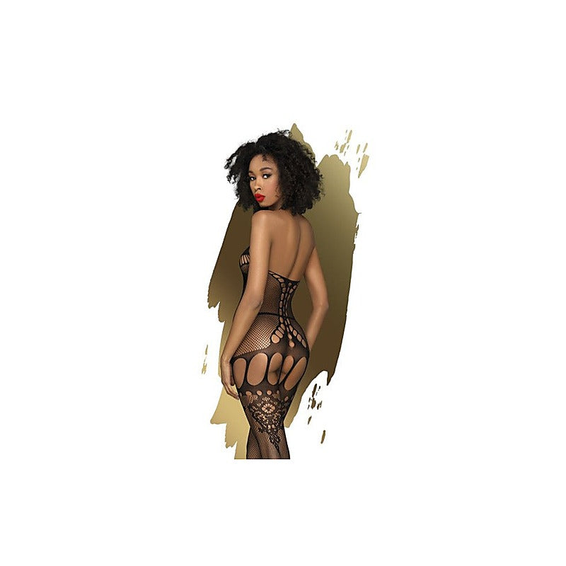 Penthouse Lingerie Fancy Me Sexy Bodystocking Black Halter Strap Design - Body Stockings