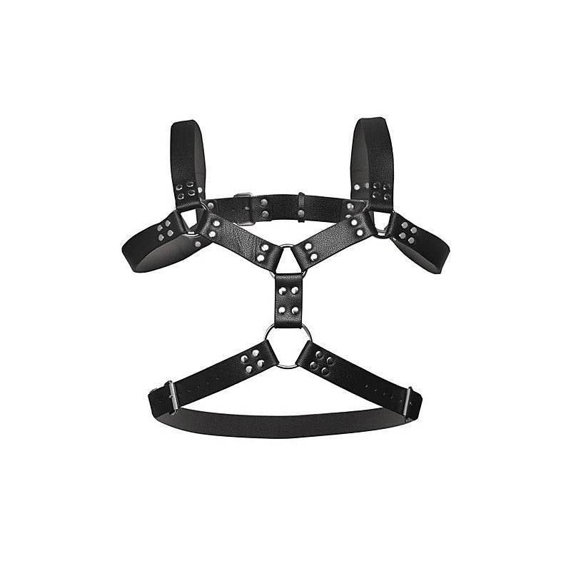 Strict 6 O-Ring BDSM Play Adjustable Chest Harness - Cuffs And Restraints