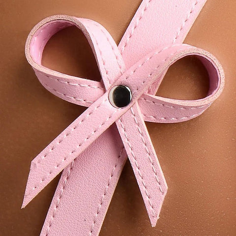 PU Faux Leather Bondage Harness with Bows by XR Brands - Cuffs And Restraints