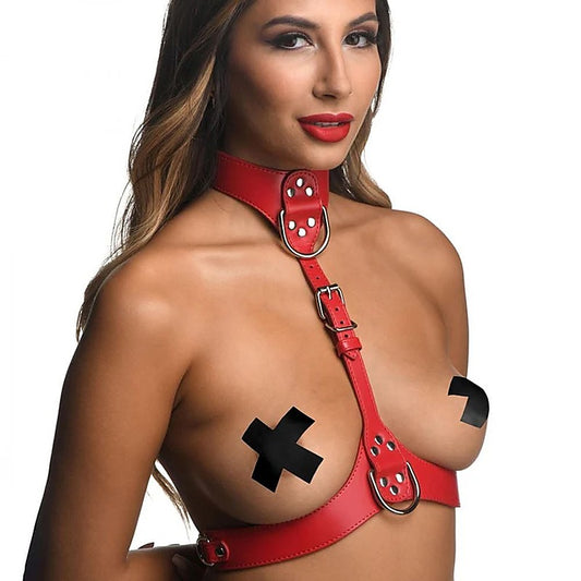 Female Chest Vegan Leather Harness by XR Brands - Cuffs And Restraints