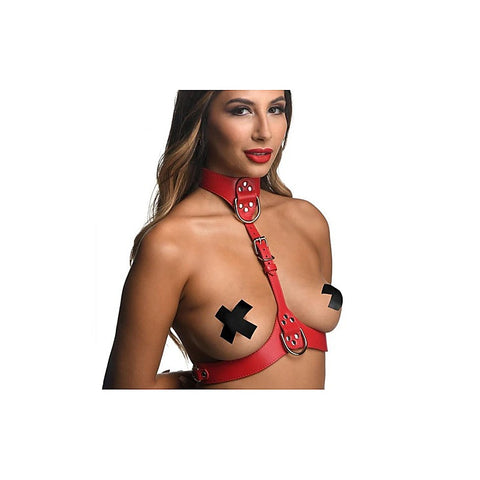 Strict Vegan Leather Female Chest Harness by XR Brands - Cuffs And Restraints