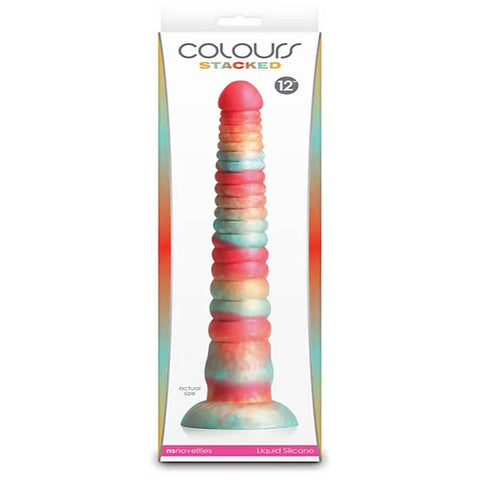 Colours Stacked 12 Inch Silicone Dildo by NS Novelties - Realistic Dildos