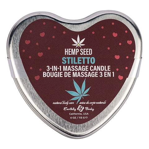 Earthly Body Hemp Seed 3 in 1 Massage Heart Candle 113g Sensual Warming Oil - Sex Pheromones and Perfumes
