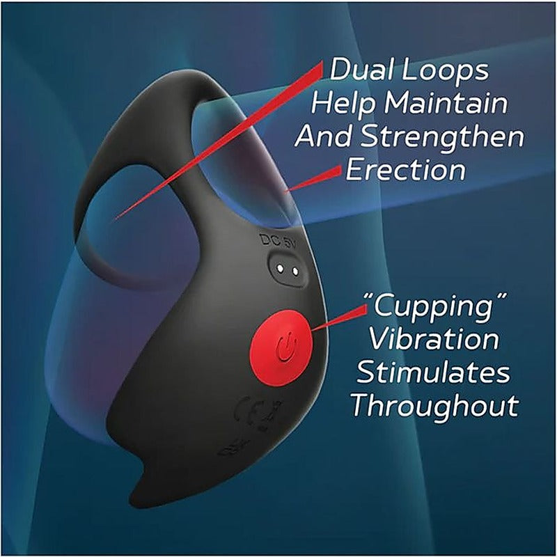 Red Dot V3 Rechargeable Cock and Ball Ring by Icon Brands - Vibrating Cock Rings
