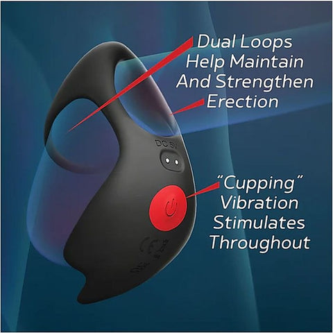 Red Dot V3 Rechargeable Cock and Ball Ring by Icon Brands - Vibrating Cock Rings
