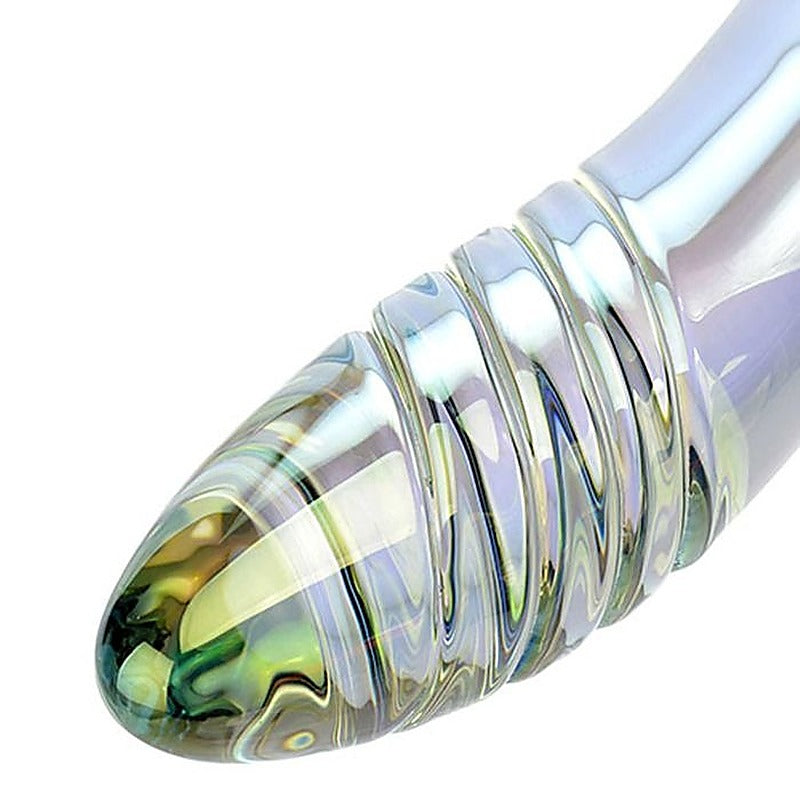 FAIRY WAND Ridged Glass Dildo by Adam & Eve - Glass Sex Toys