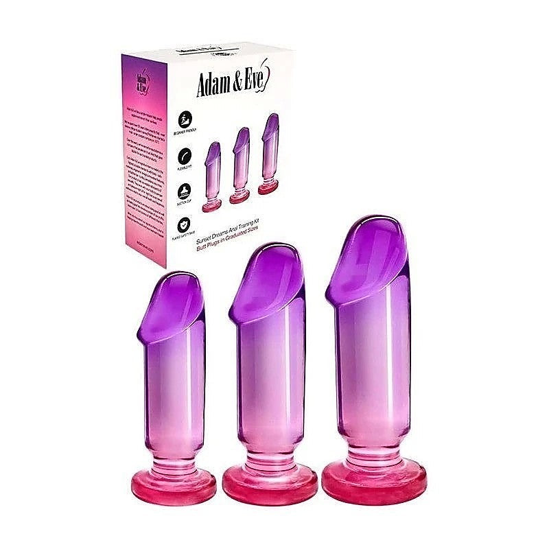 Adam & Eve Sunset Dreams Anal Training Kit Pink/Purple Butt Plugs - Butt Plugs
