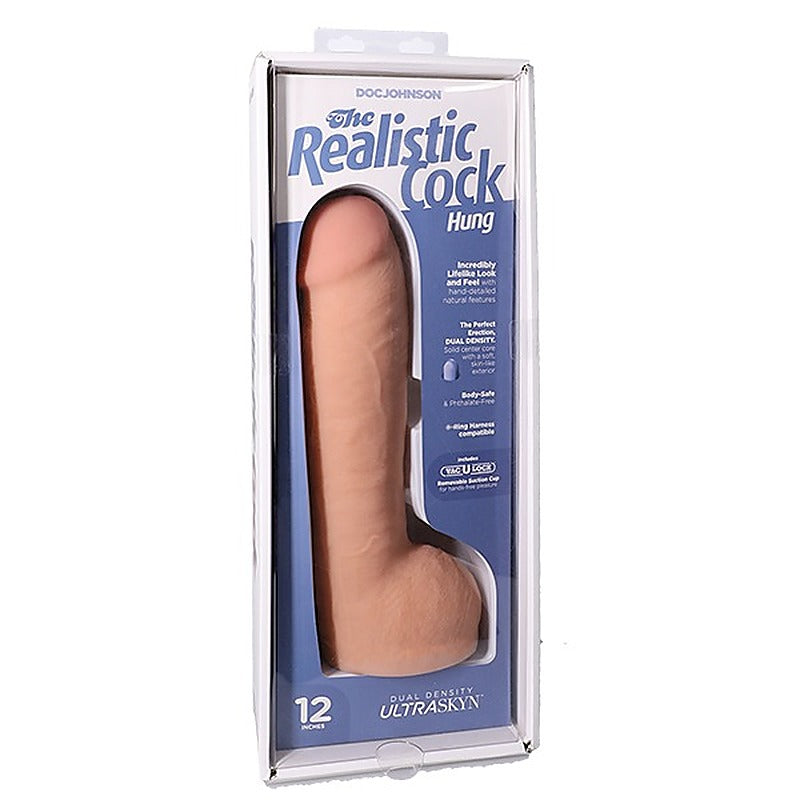 Hung 12 Inch Ultraskyn Realistic Cock With Balls - Realistic Dildos