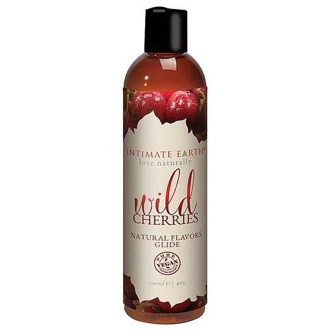 Intimate Earth Wild Cherries Natural Flavors Glide 120ml Flavored Lubricant - Massage Oils and Lubricants