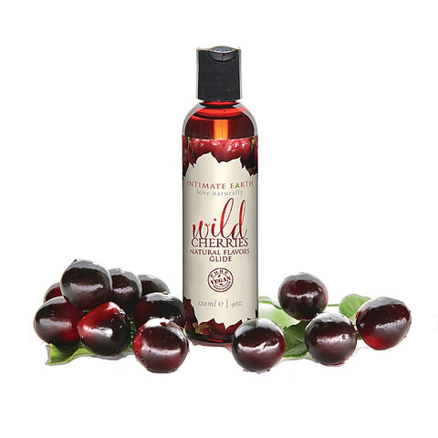 Intimate Earth Wild Cherries Natural Flavors Glide 120ml Flavored Lubricant - Massage Oils and Lubricants