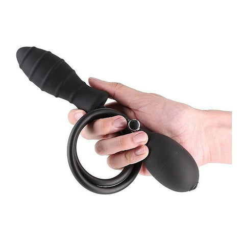 NS Novelties Renegade InflataPlay Inflatable Butt Plug Black Customizable Size - Butt Plugs