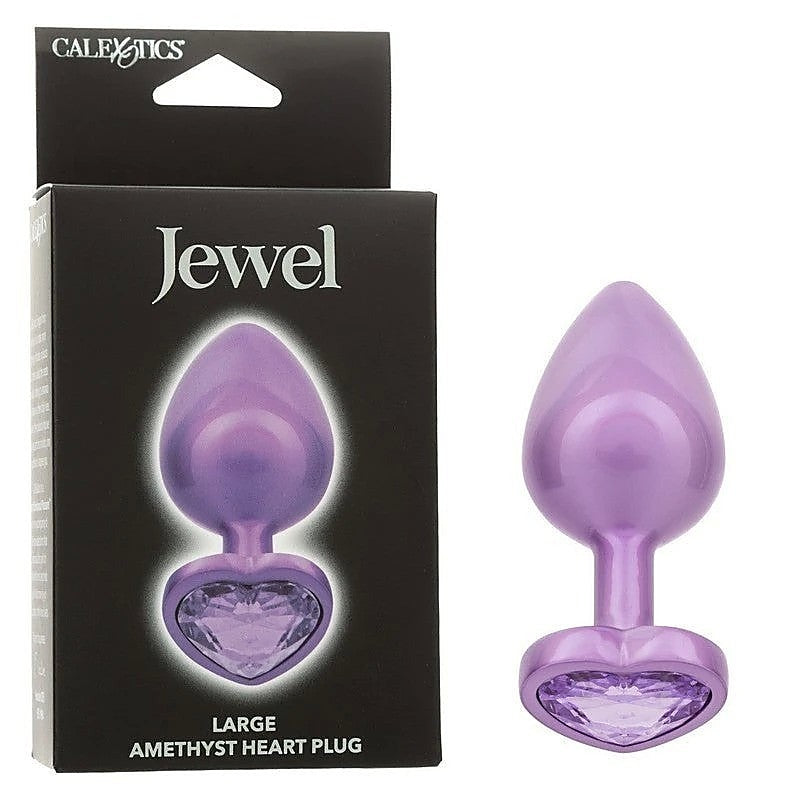 Jewel Amethyst Heart Shape Butt Plug by California Exotics - Butt Plugs