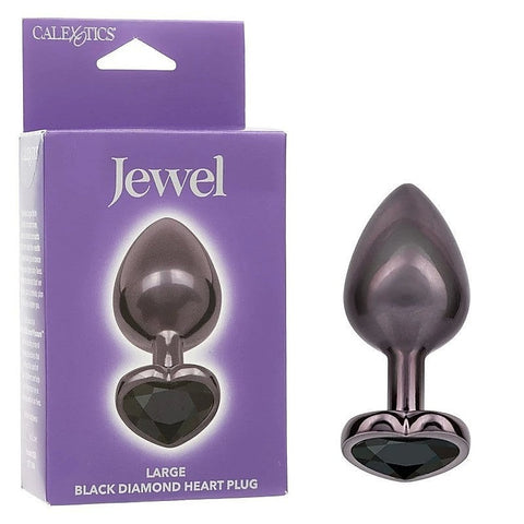 Jewel Black Diamond Heart Shape Anal Plug - Butt Plugs