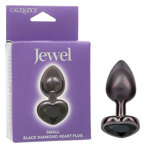 Jewel Black Diamond Heart Shape Anal Plug - Butt Plugs
