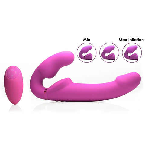 XR Brands Strap U Worlds 1st Remote Control Inflatable Strap On Dual Motors - Strap On Sextoys
