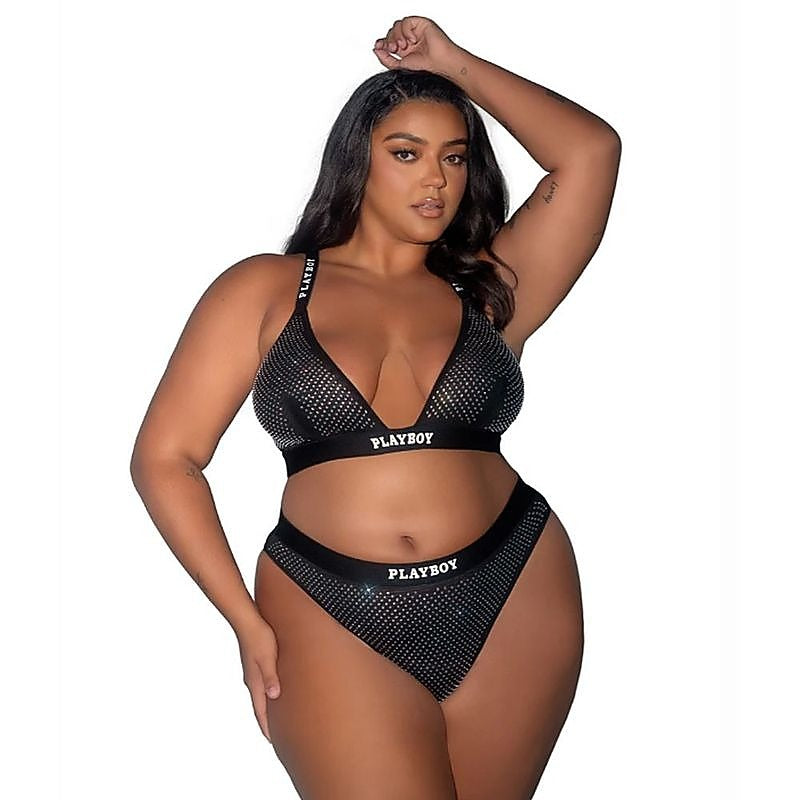 Disco Fever 2 Piece Bra and Panty Set by Playboy Lingerie - Bras and Bra Sets